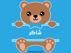 إسم شاكر مكتوب على صور دبدوب مزخرف بالعربي