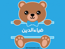 إسم ضياءالدين مكتوب على صور دبدوب بالعربي