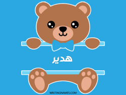 إسم هدير مكتوب على صور دبدوب بالعربي