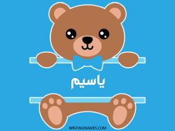 إسم ياسيم مكتوب على صور دبدوب بالعربي