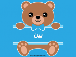 إسم يين مكتوب على صور دبدوب بالعربي