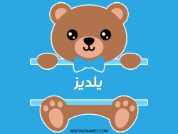 إسم يلديز مكتوب على صور دبدوب بالعربي