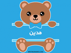 إسم مدين مكتوب على صور دبدوب بالعربي
