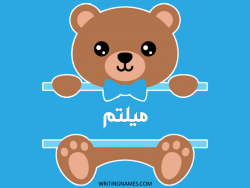 إسم ميلتم مكتوب على صور دبدوب بالعربي