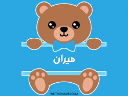 إسم ميران مكتوب على صور دبدوب مزخرف بالعربي