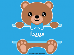 إسم ميريدا مكتوب على صور دبدوب بالعربي