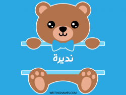 إسم نظيرة مكتوب على صور دبدوب مزخرف بالعربي