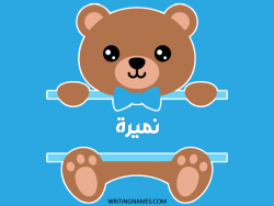 إسم نميرة مكتوب على صور دبدوب مزخرف بالعربي