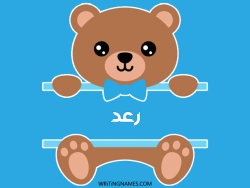 إسم رعد مكتوب على صور دبدوب بالعربي