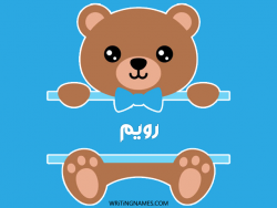 إسم رويم مكتوب على صور دبدوب بالعربي