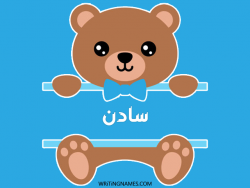 إسم سادن مكتوب على صور دبدوب مزخرف بالعربي