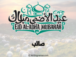 إسم صائب مكتوب على صور عيد اضحى مزخرف بالعربي