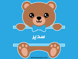 إسم سدير مكتوب على صور دبدوب مزخرف بالعربي