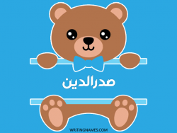 إسم صدرالدين مكتوب على صور دبدوب بالعربي