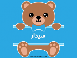 إسم سيدار مكتوب على صور دبدوب بالعربي