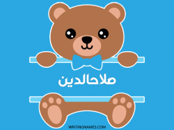 إسم صلاحالدين مكتوب على صور دبدوب مزخرف بالعربي