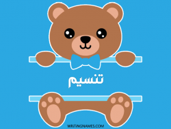 إسم تنسيم مكتوب على صور دبدوب بالعربي