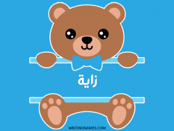 إسم زاية مكتوب على صور دبدوب بالعربي