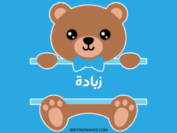 إسم زبادة مكتوب على صور دبدوب بالعربي