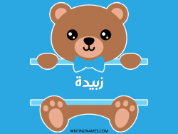 إسم زبيدة مكتوب على صور دبدوب بالعربي