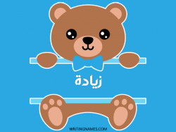 إسم زيادة مكتوب على صور دبدوب بالعربي