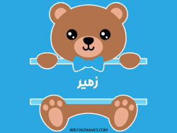 إسم زمير مكتوب على صور دبدوب مزخرف بالعربي