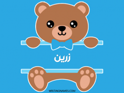 إسم زرين مكتوب على صور دبدوب بالعربي