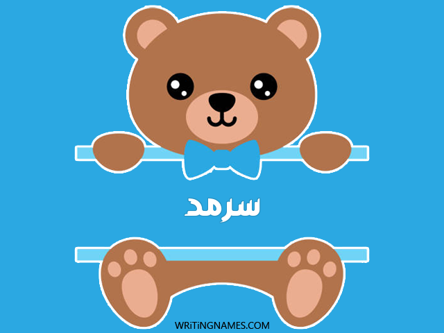 إسم سرمد مكتوب على صور دبدوب مزخرف بالعربي
