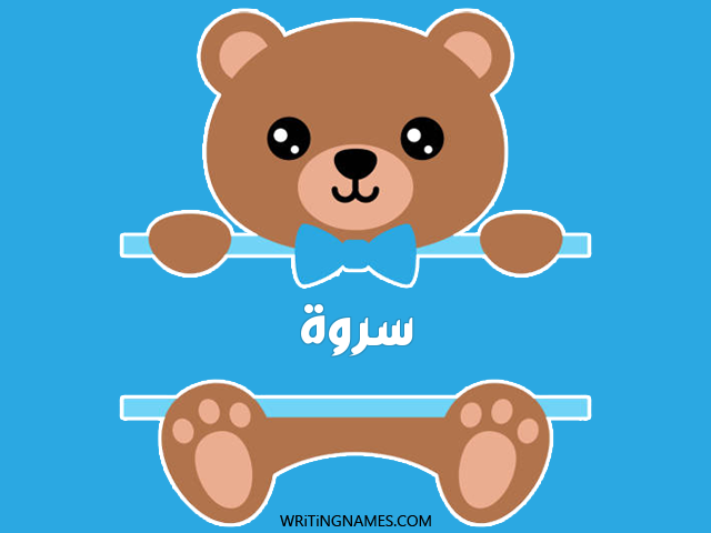 إسم سروة مكتوب على صور دبدوب مزخرف بالعربي
