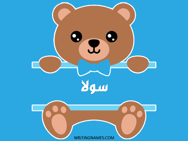 إسم صولة مكتوب على صور دبدوب مزخرف بالعربي