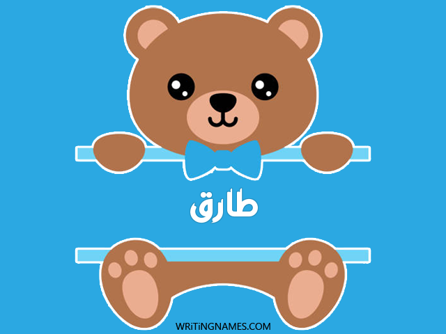 إسم طارق مكتوب على صور دبدوب مزخرف بالعربي