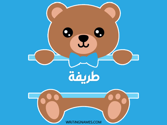 إسم طريفة مكتوب على صور دبدوب مزخرف بالعربي