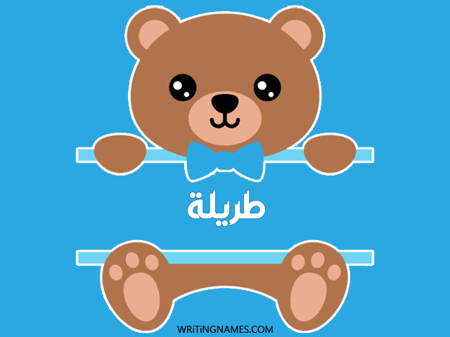 إسم طريلة مكتوب على صور دبدوب مزخرف بالعربي