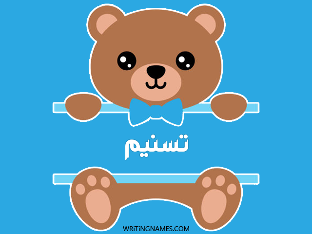 إسم تسنيم مكتوب على صور دبدوب مزخرف بالعربي