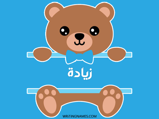 إسم زيادة مكتوب على صور دبدوب مزخرف بالعربي